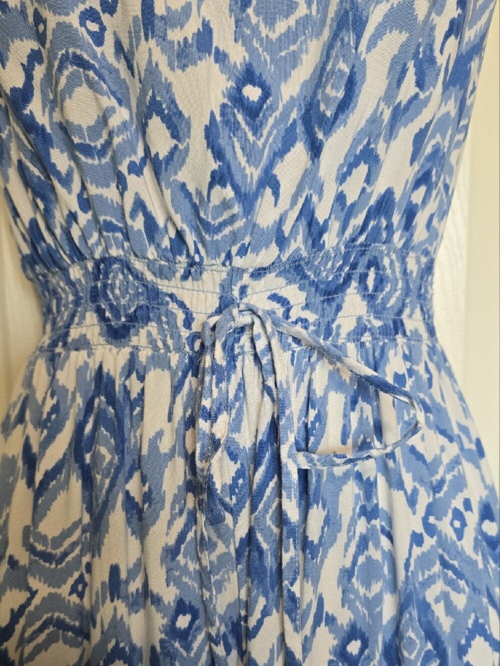 Jessica Simpson Blue and White Printed Strapless Dress - Picture 7 of 16